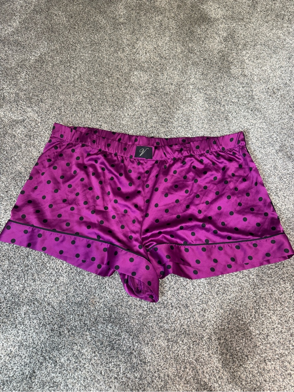 Victoria's Secret Purple Satin Polka Dot Sleep Shorts